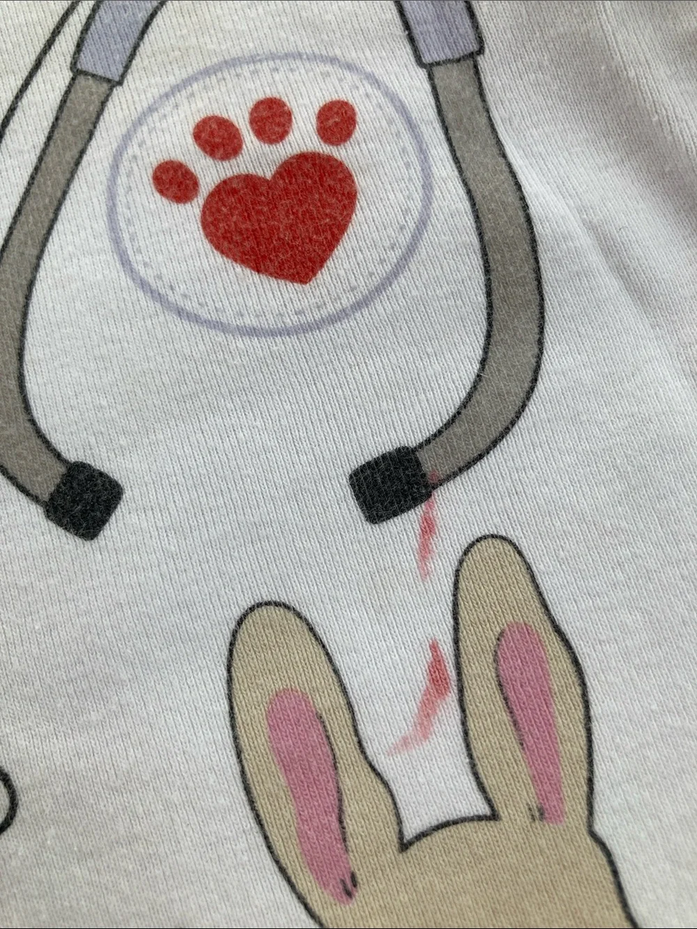 100% Cotton Light Blue Bunny Veterinarian Pajama Set
